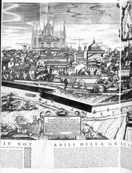 Fragment mapy Mediolanu, 1640 r